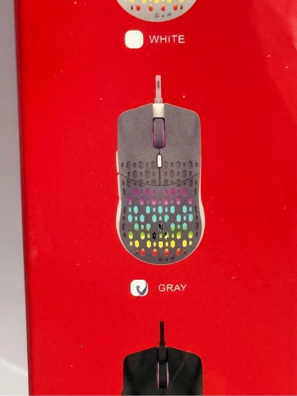 RAIKU G701 Wired USB Gaming Mouse 6 Button 3600 DPI Colorful LED Black New grey